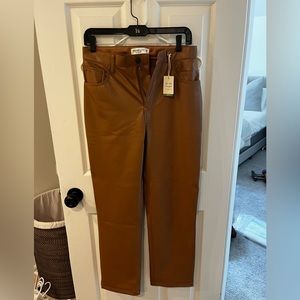 Abercrombie 90s Straight faux leather pants